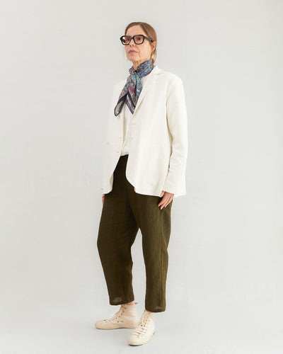 Apuntob Linen Blend Blazer in Milk