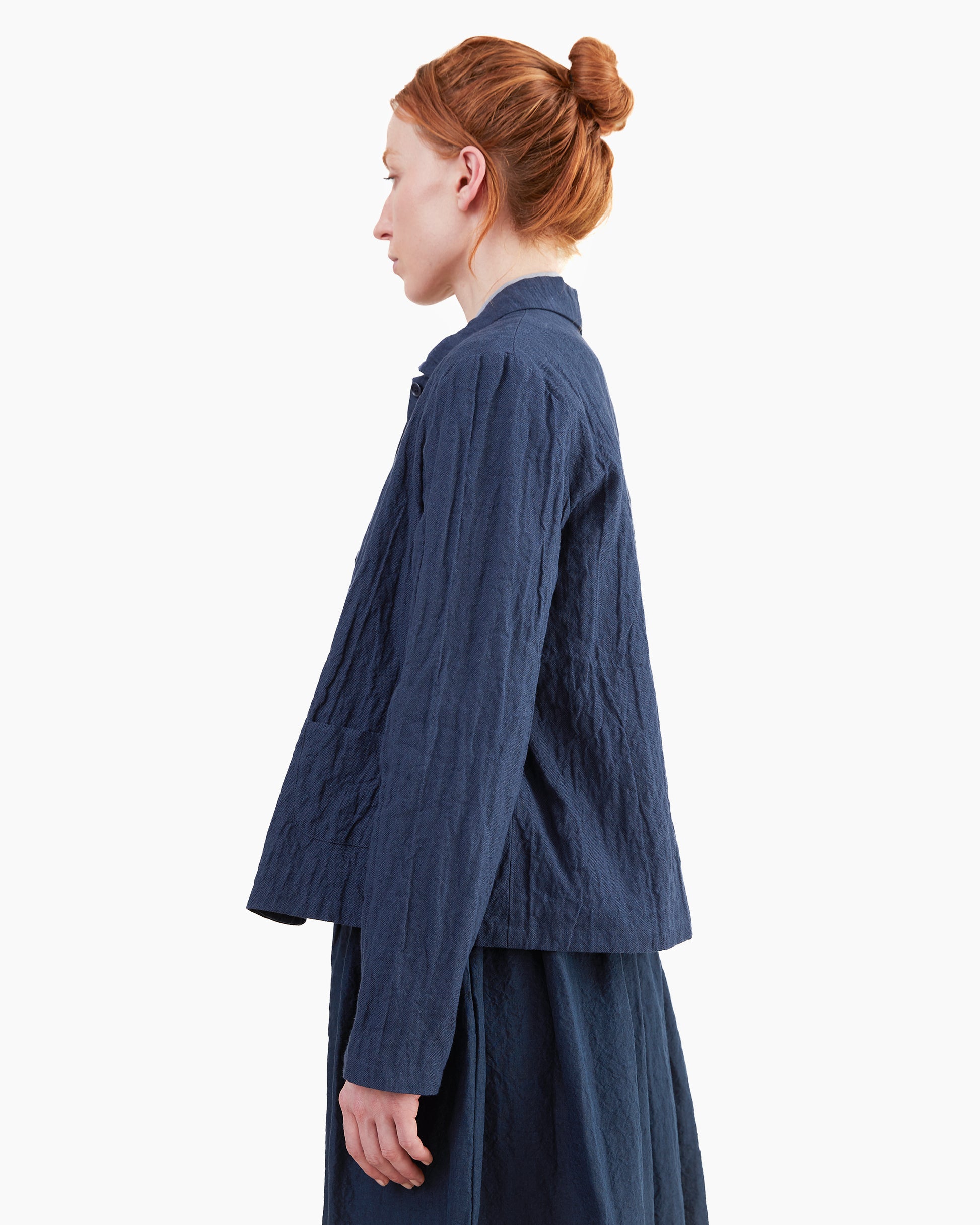 Apuntob Cotton/ Linen Jacket in Blue