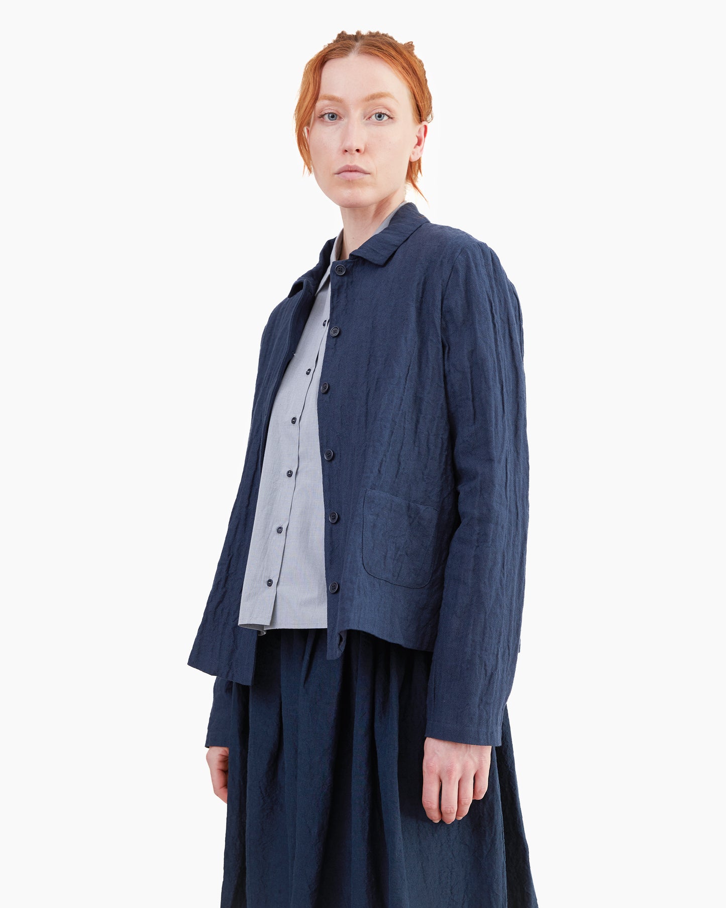 Apuntob Cotton/ Linen Jacket in Blue