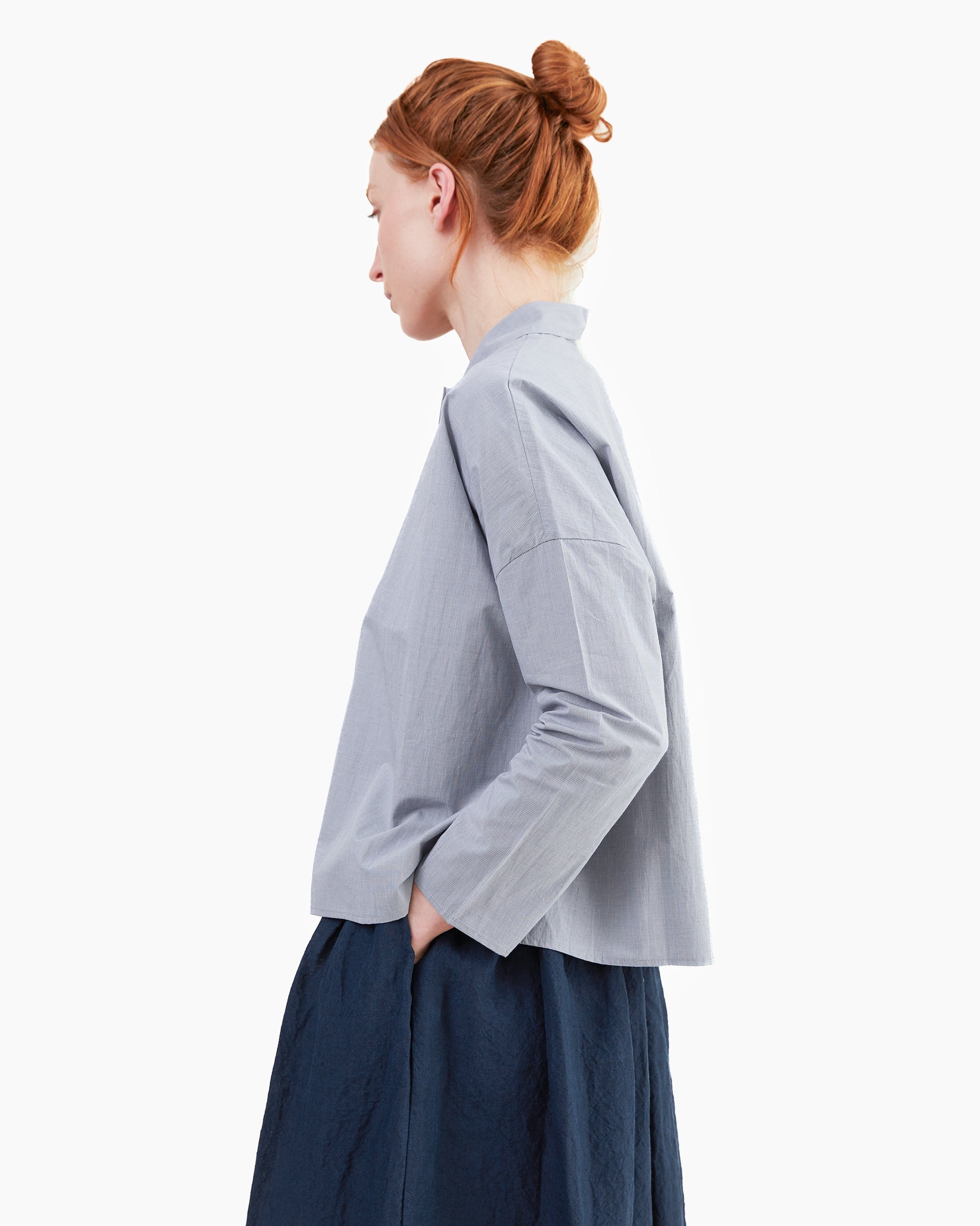 Apuntob Cotton Shirt in Black Micro Check