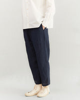 Apuntob Pleated Linen Trousers in Blue