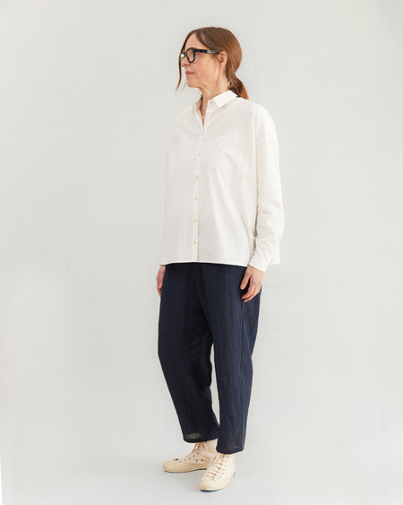 Apuntob Pleated Linen Trousers in Blue