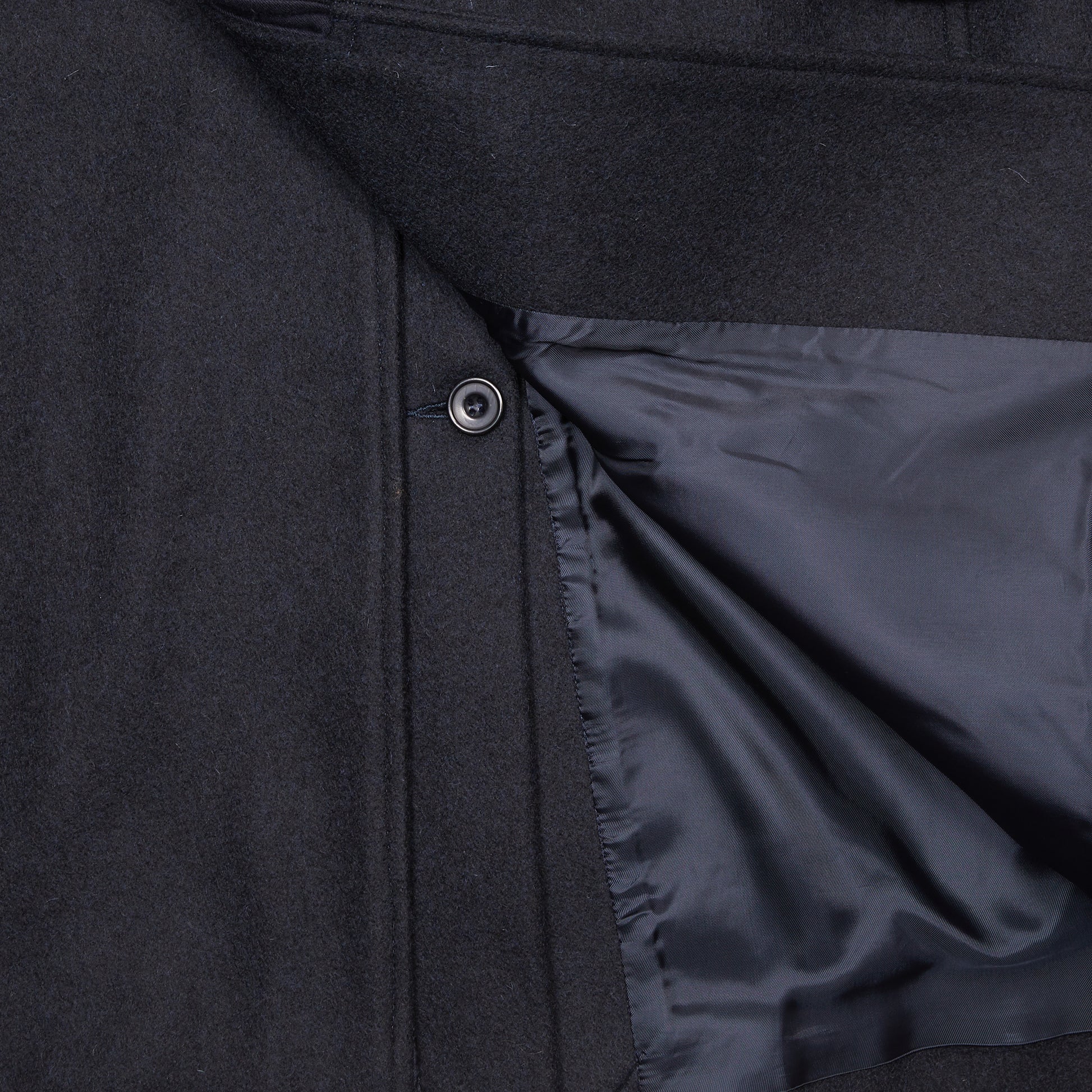 Arpenteur Utile Melton Wool Overcoat in Midnight