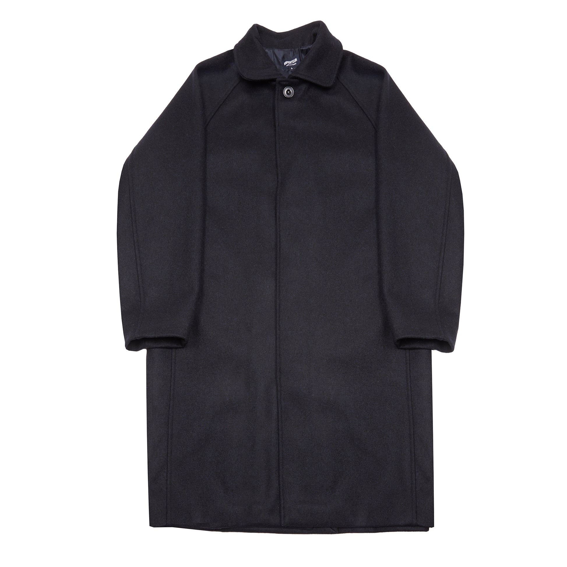 Arpenteur Utile Melton Wool Overcoat in Midnight
