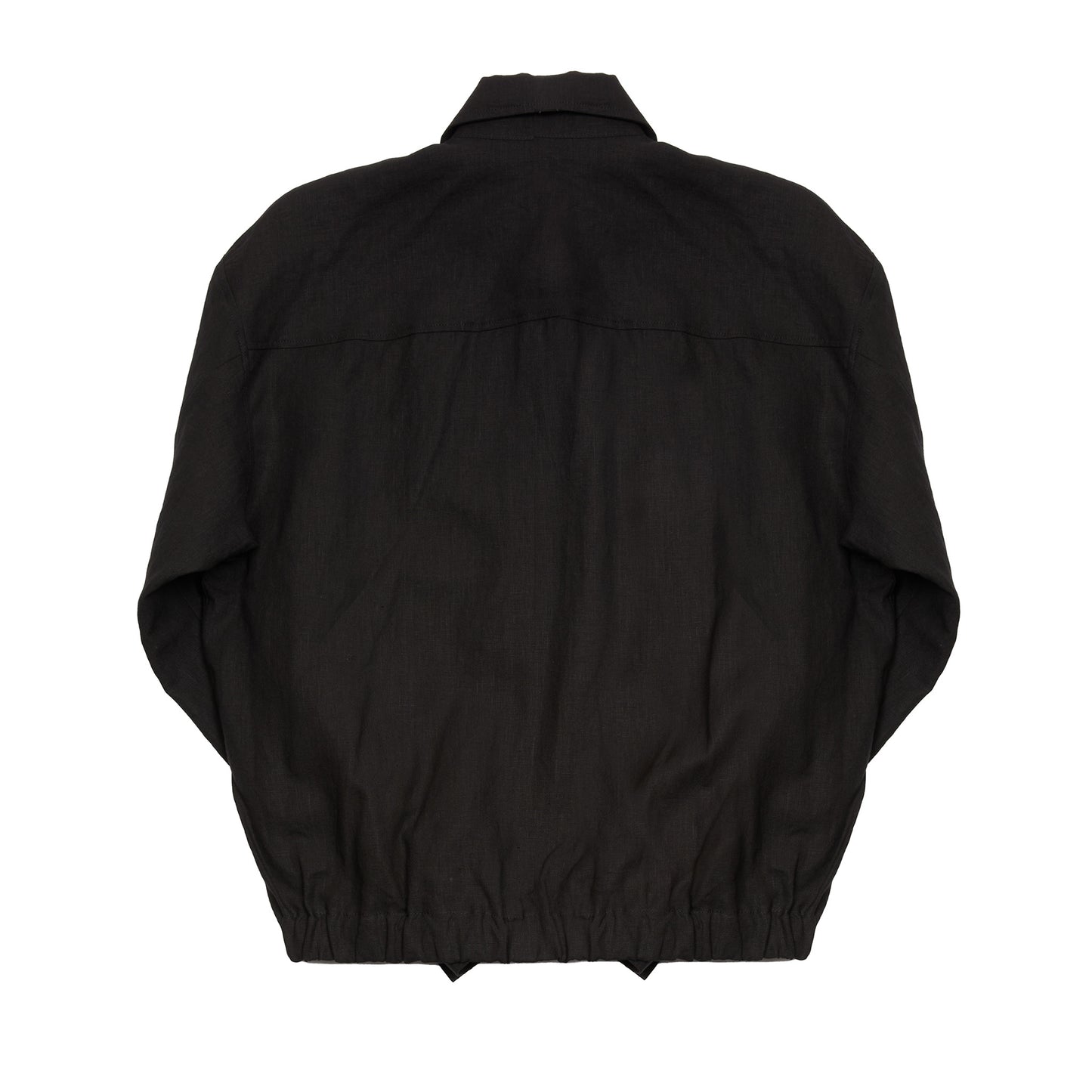 Arpenteur Sigma Unlined High-Density Linen Overshirt in Black