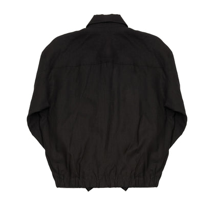 Arpenteur Sigma Unlined High-Density Linen Overshirt in Black