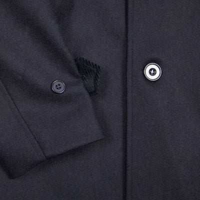 Arpenteur Utile Melton Wool Overcoat in Midnight