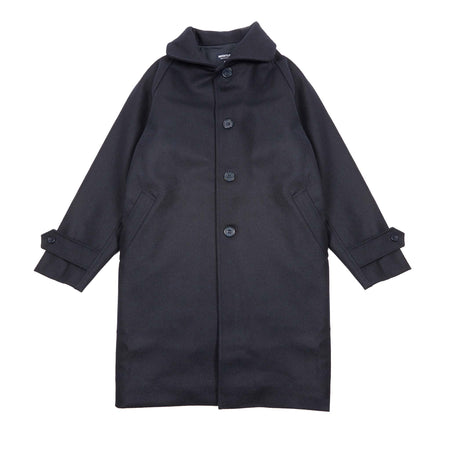 Arpenteur Utile Melton Wool Overcoat in Midnight