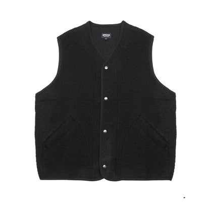 Arpenteur Contour V Unlined Shaggy Wool Vest in Black