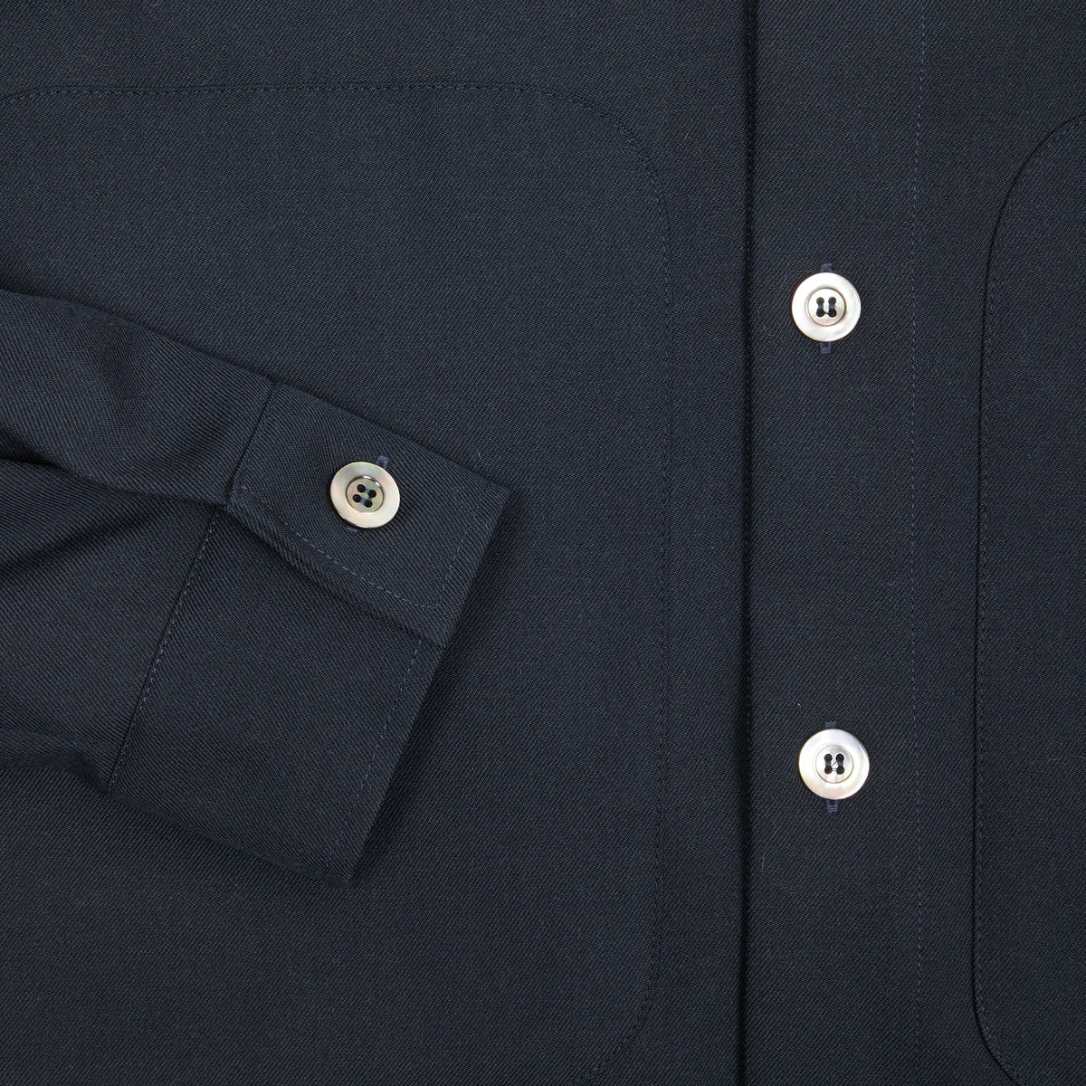 Arpenteur Sigma Unlined Wool Gabardine Overshirt in Midnight
