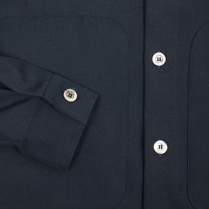 Arpenteur Sigma Unlined Wool Gabardine Overshirt in Midnight