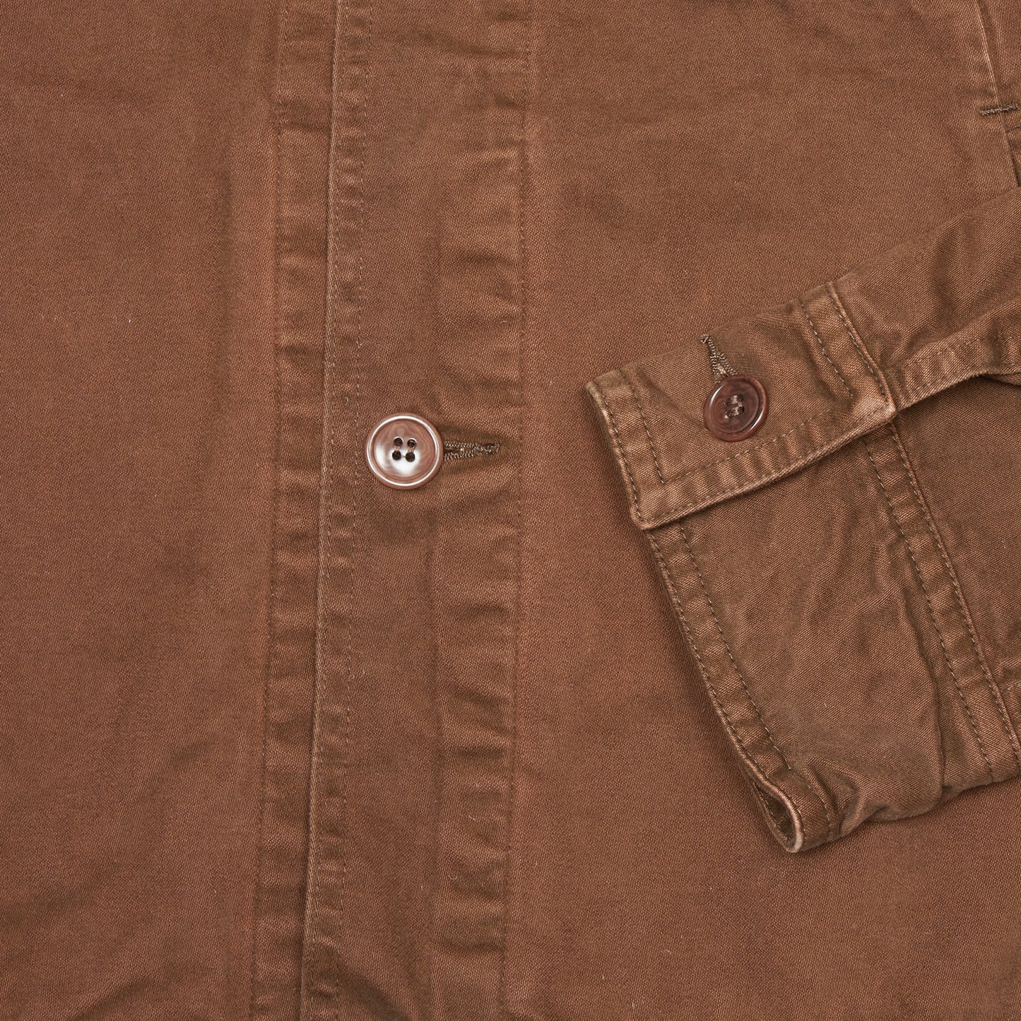 Arpenteur Lux J Unlined Garment Dyed Moleskin Jacket in Tobacco