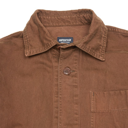 Arpenteur Lux J Unlined Garment Dyed Moleskin Jacket in Tobacco
