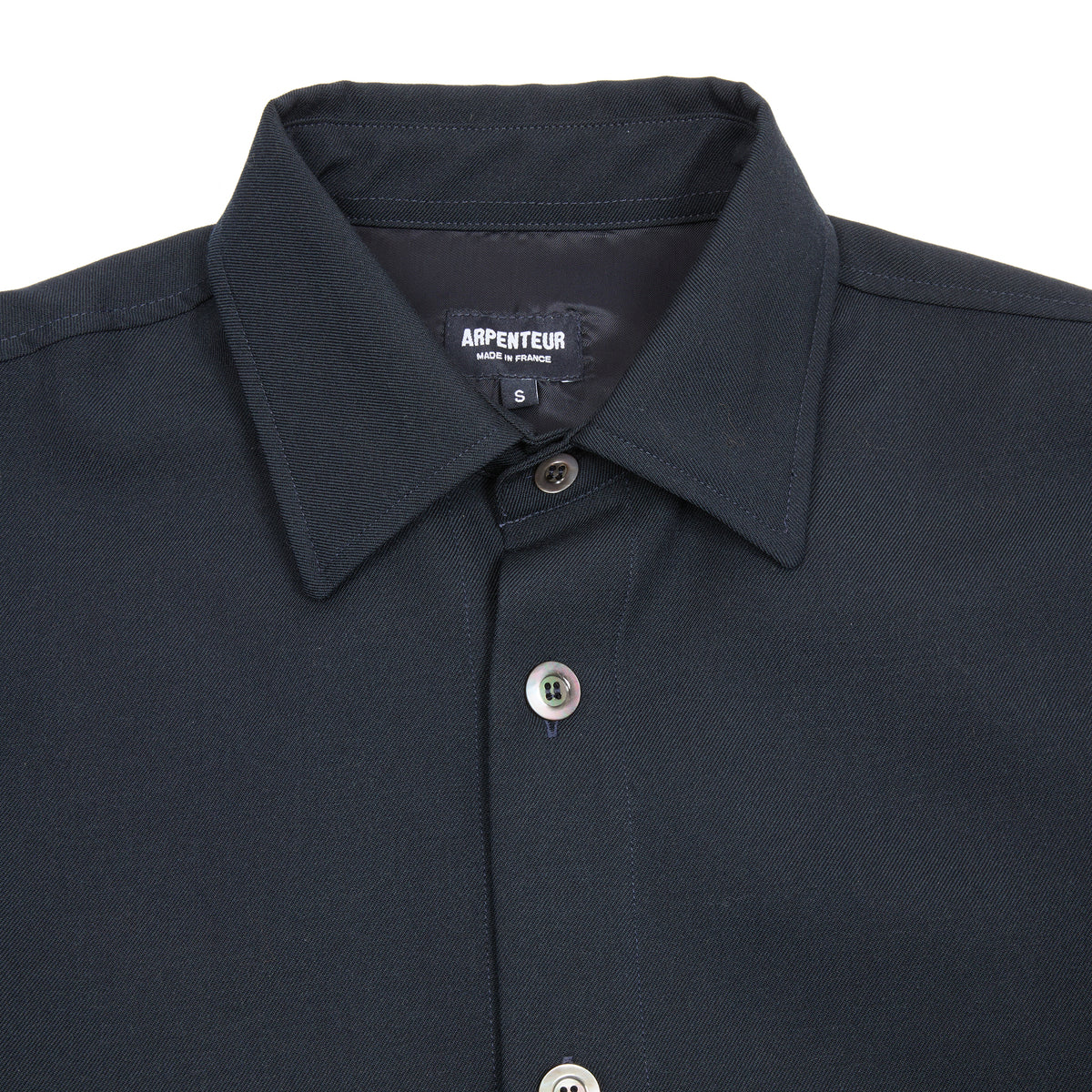 Arpenteur Sigma Unlined Wool Gabardine Overshirt in Midnight