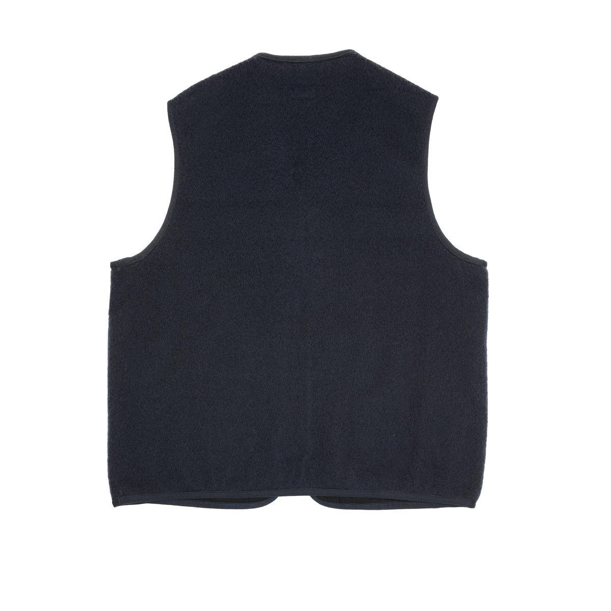 Arpenteur Contour V Unlined Shaggy Wool Vest in Navy