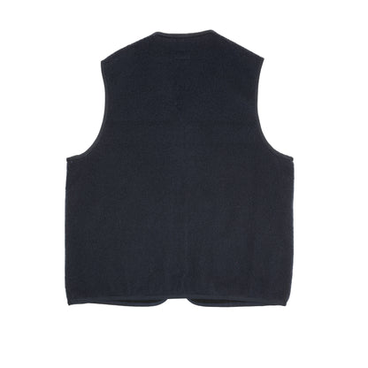 Arpenteur Contour V Unlined Shaggy Wool Vest in Navy