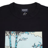 Arpenteur Graphique T-Shirt in Black Blue Woods