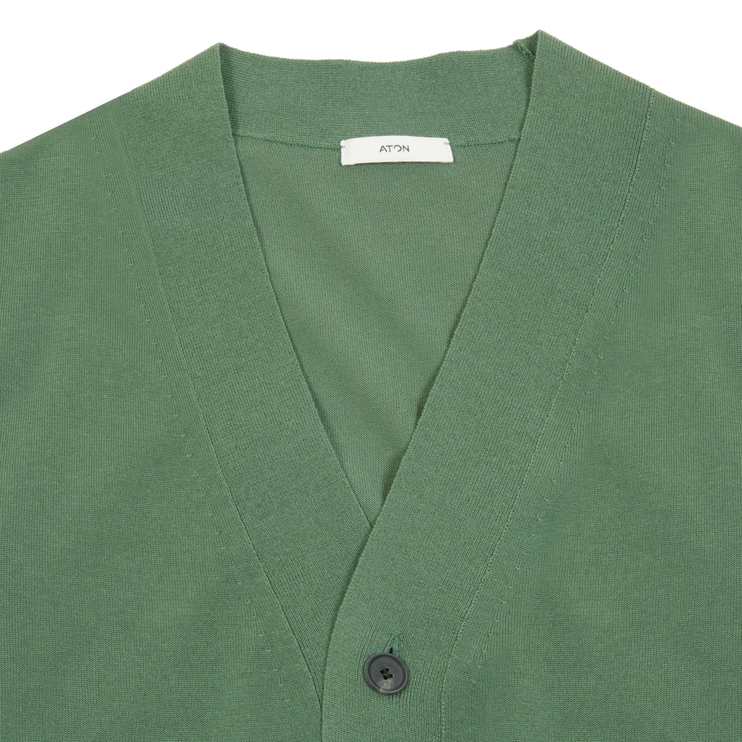 Aton Men's Cotton Washi Knit Oversized Knit Cardigan in Green