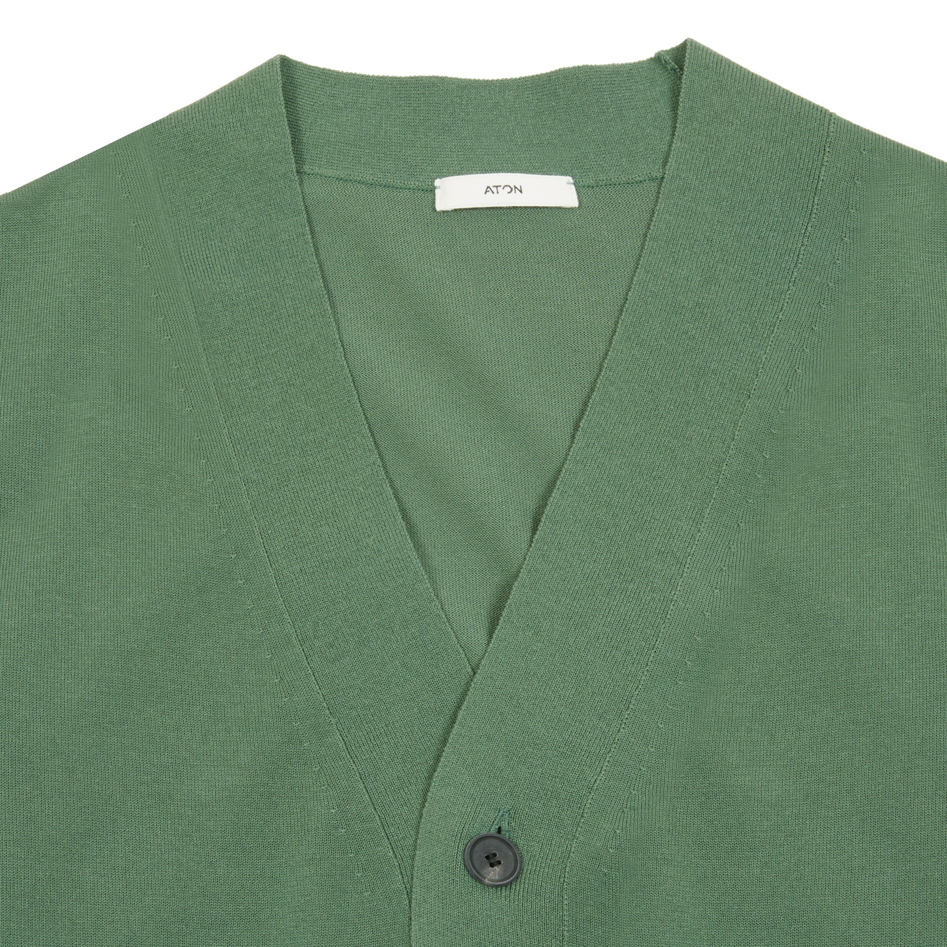 Aton Men's Cotton Washi Knit Oversized Knit Cardigan in Green