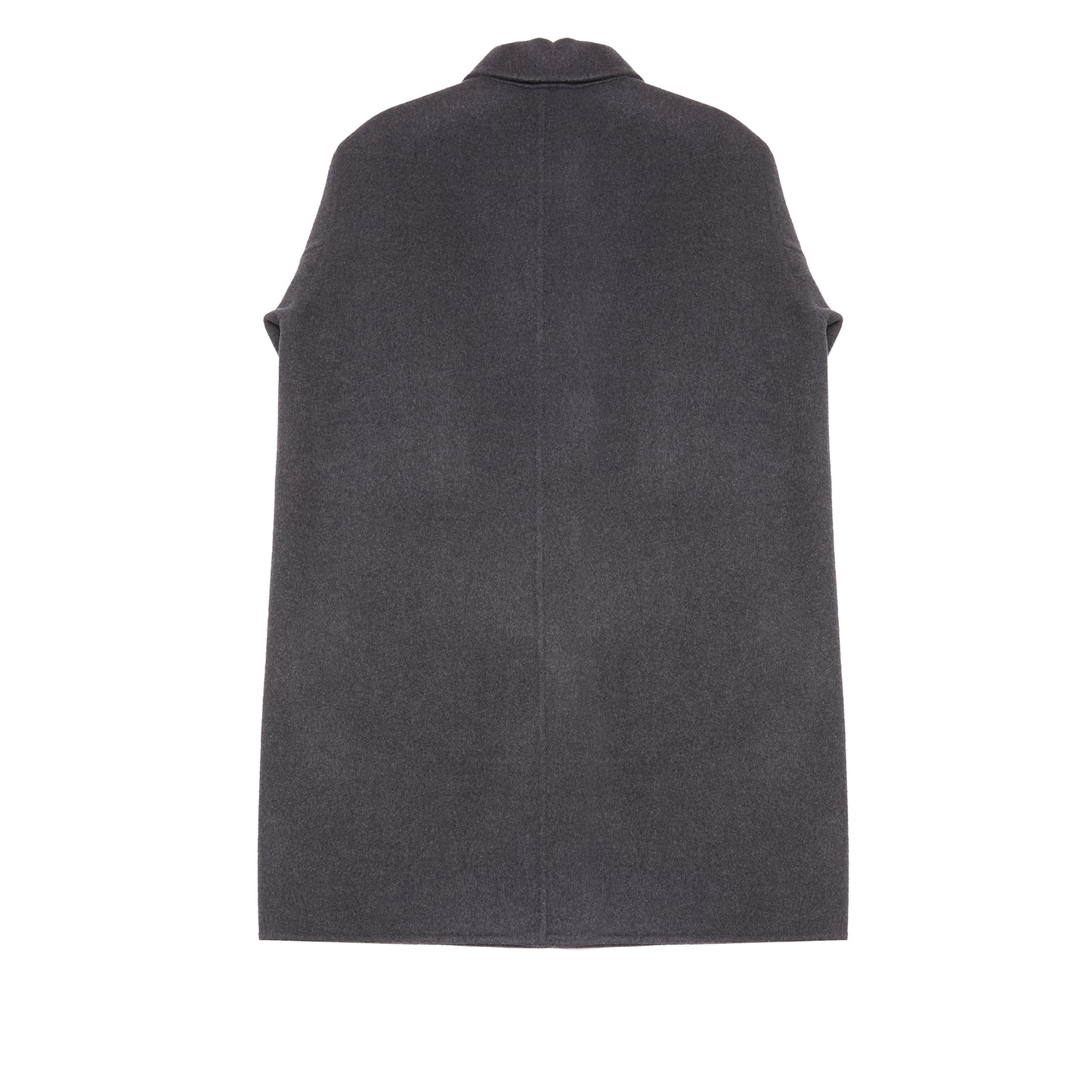 Aton Merino Double Melton Wool Balmacaan Coat in Charcoal