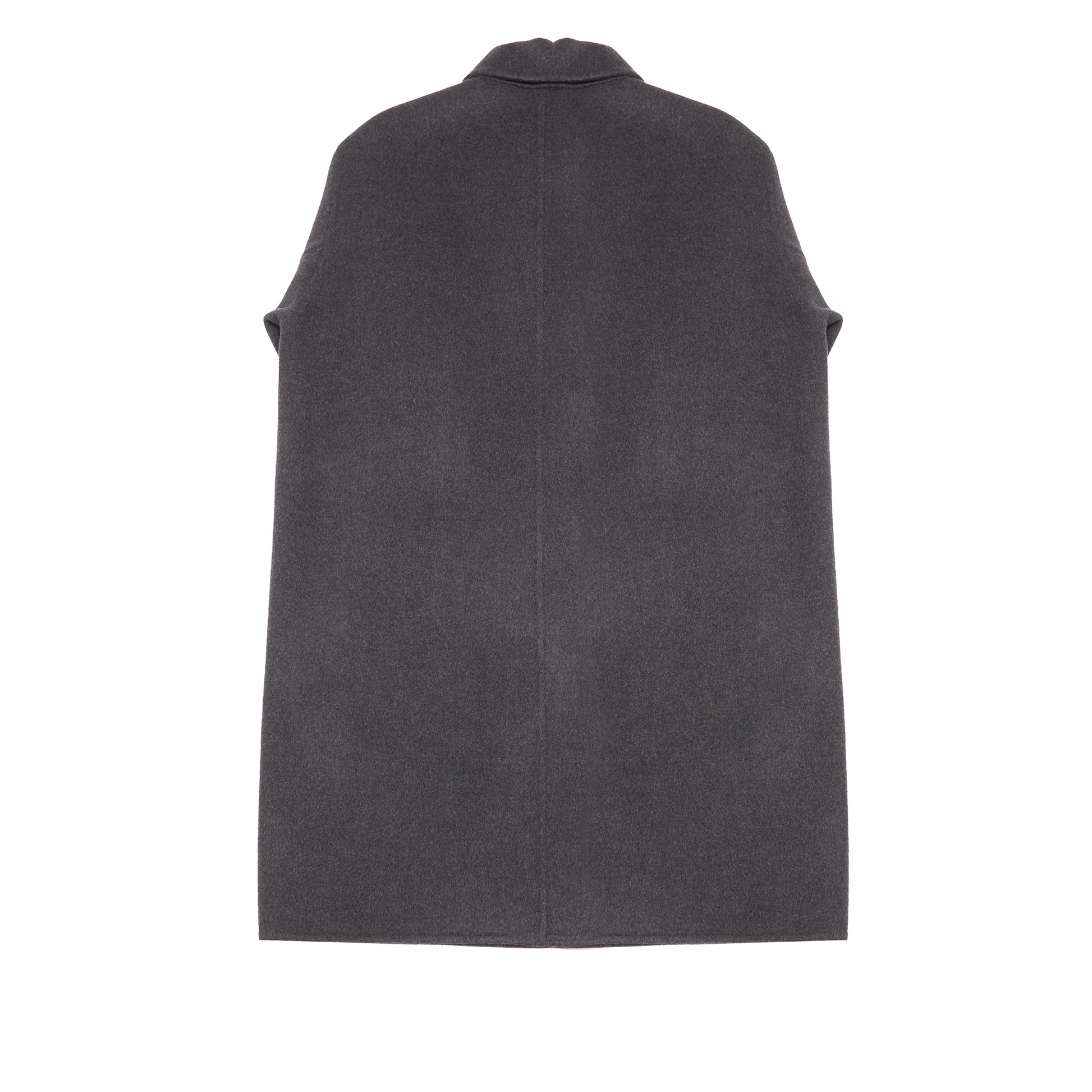 Aton Merino Double Melton Wool Balmacaan Coat in Charcoal