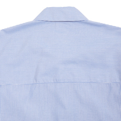 Aton Giza Stripe Standard Shirt in Navy 4 