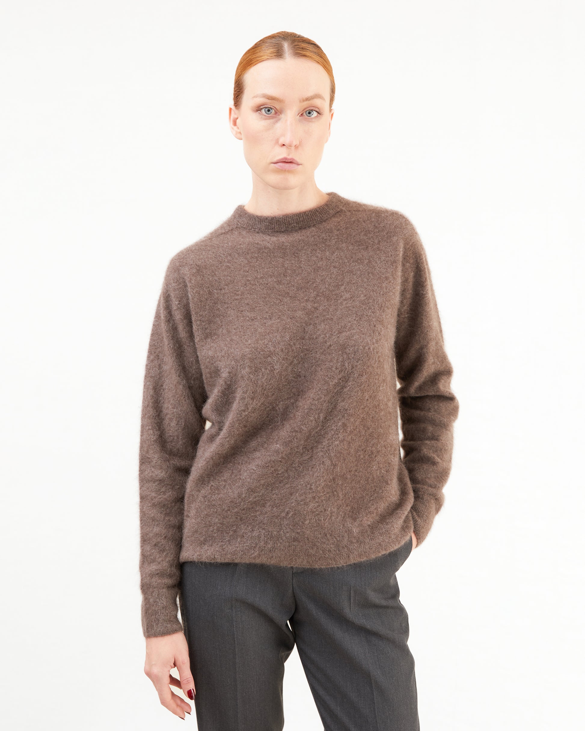 Aton Women's Royal Cashmere Fur Jumper in Brown