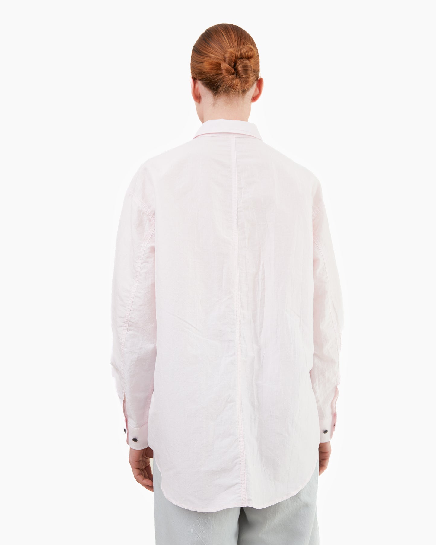 Aton Women's Silk Linen Poplin Jungle Fatigue Shirt 