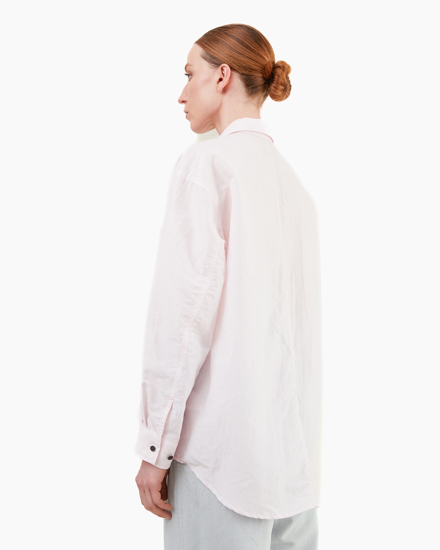 Aton Women's Silk Linen Poplin Jungle Fatigue Shirt 