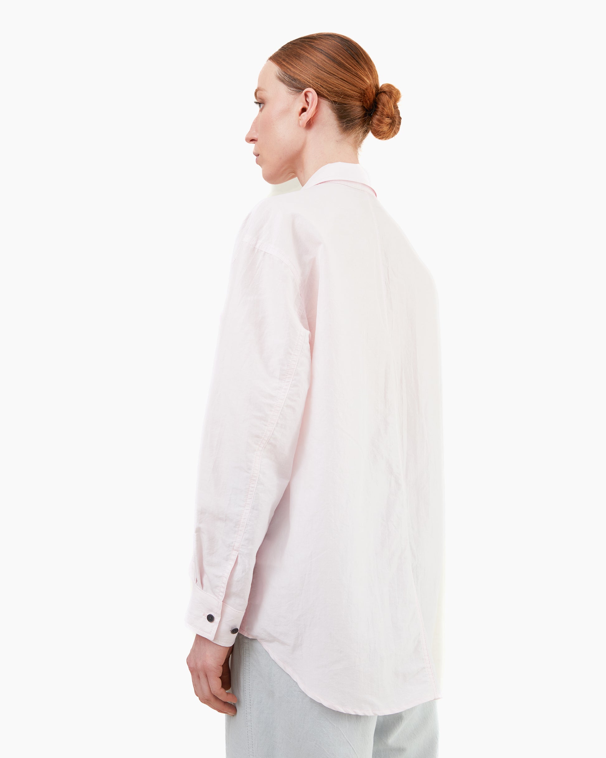 Aton Women's Silk Linen Poplin Jungle Fatigue Shirt 