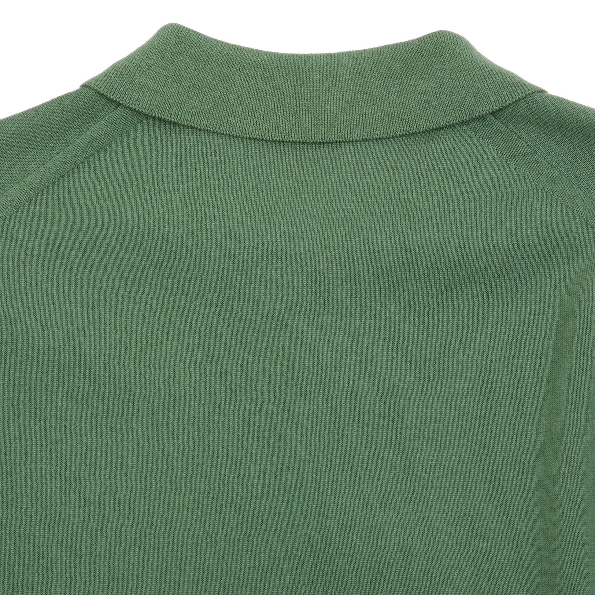 Aton Men's Cotton Washi Knit Half Sleeve Knit Polo Shirt in Green