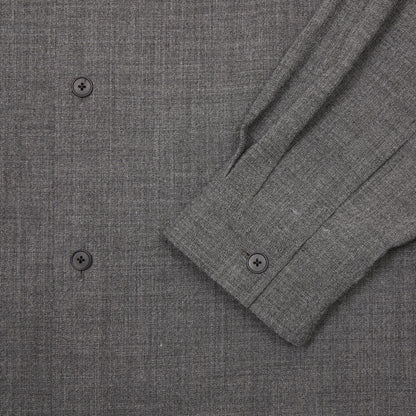 Aton Twist Wool Washer Shirt in Charcoal
