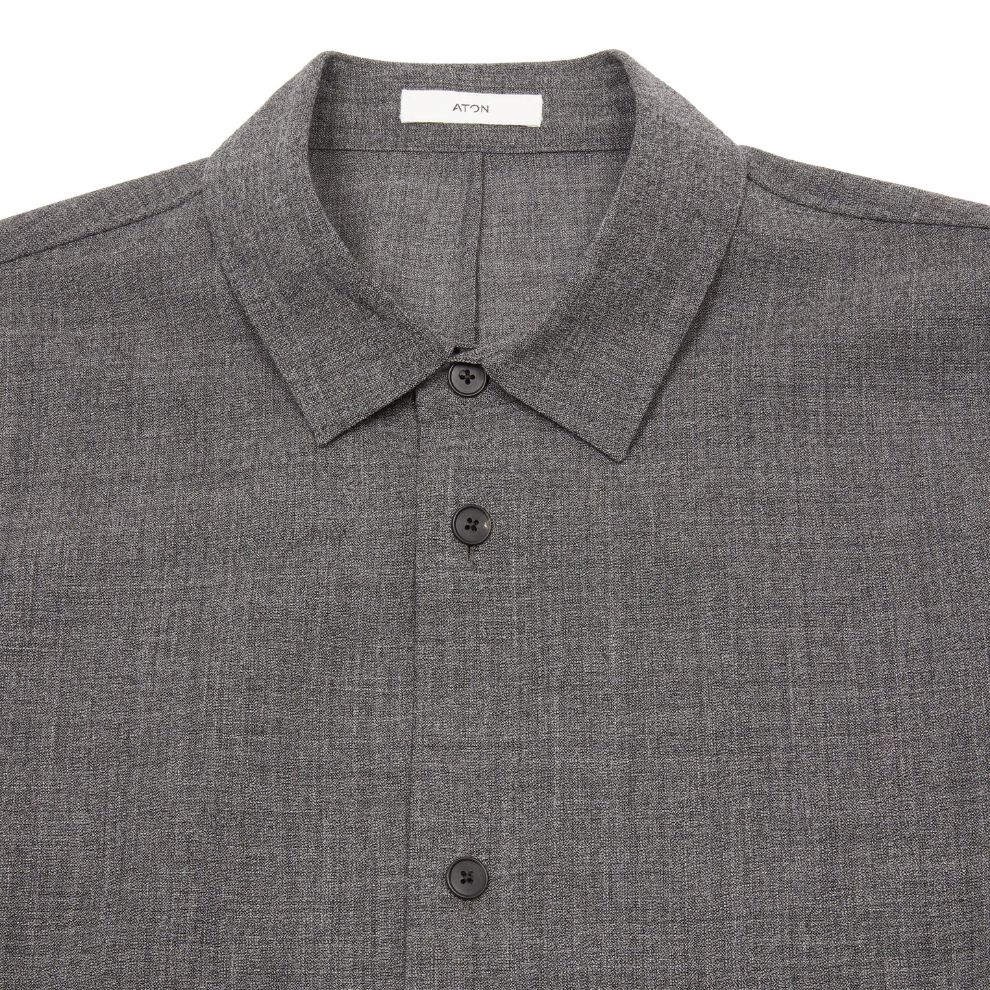 Aton Twist Wool Washer Shirt in Charcoal