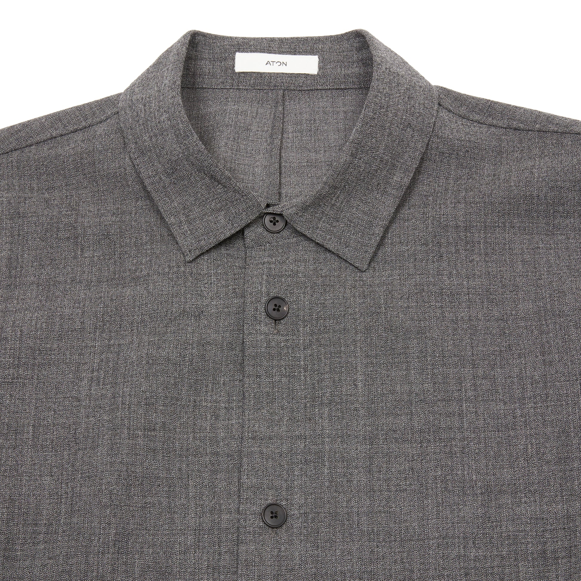 Aton Twist Wool Washer Shirt in Charcoal
