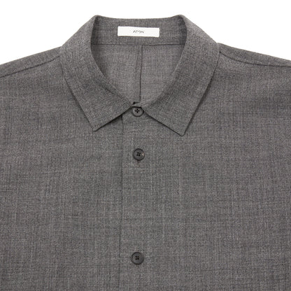 Aton Twist Wool Washer Shirt in Charcoal