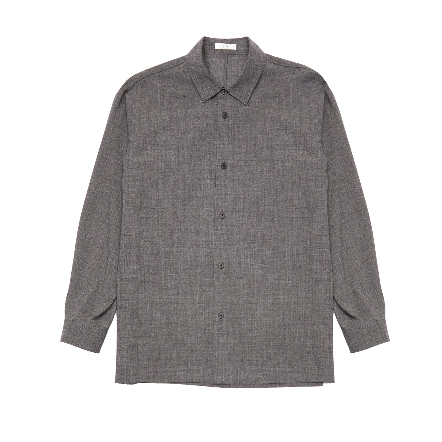 Aton Twist Wool Washer Shirt in Charcoal