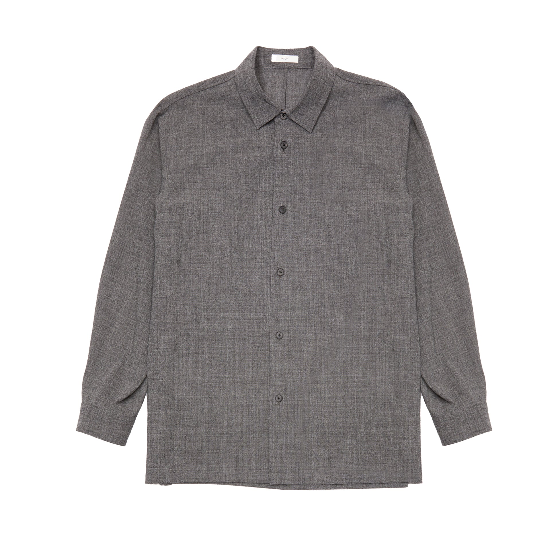 Aton Twist Wool Washer Shirt in Charcoal