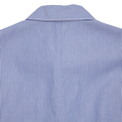 Aton Unisex Suvin Broad Cotton Washed Shirt in Navy Stripe