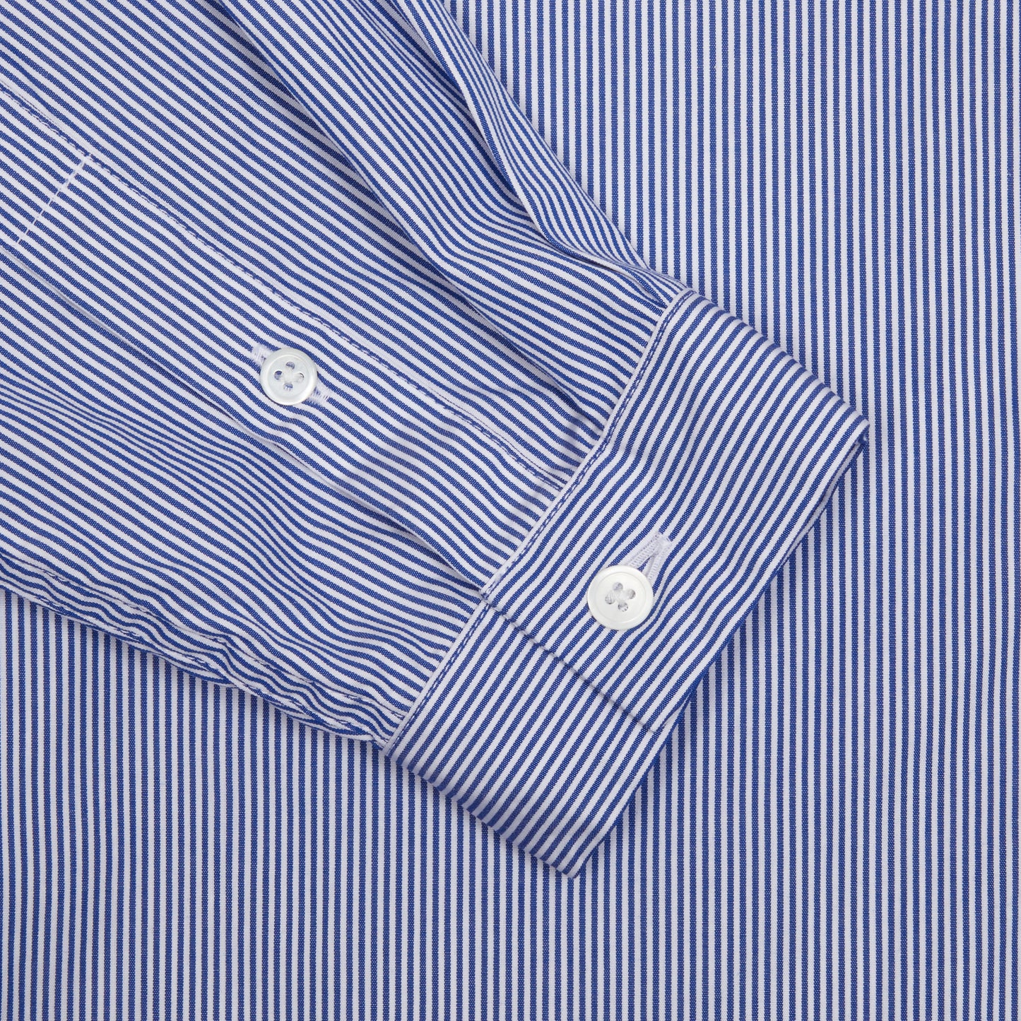 Aton Unisex Suvin Broad Cotton Washed Shirt in Navy Stripe