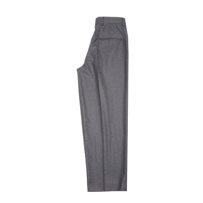 Aton Men's Merino College Flannel Trousers in Charcoal