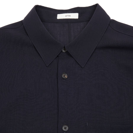 Aton Wool CPO Jacket in Dark Navy 1 