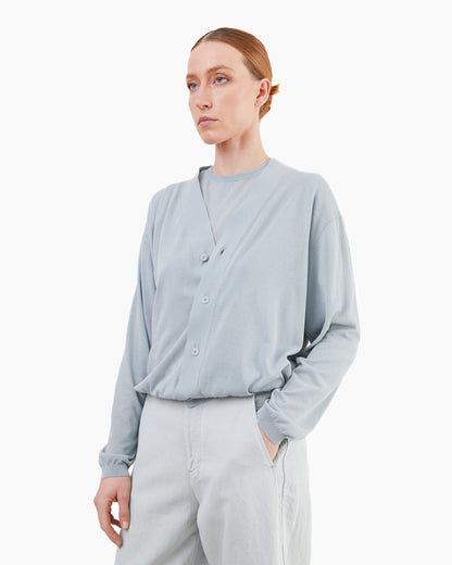 Aton Women's High Twist Cotton V-Neck Cardigan