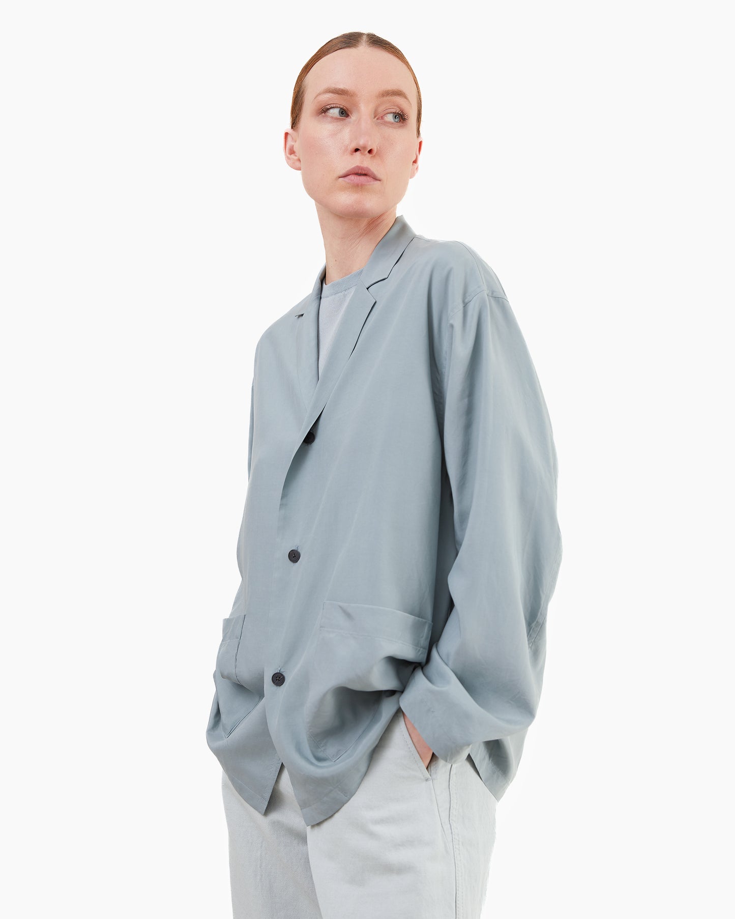 Aton Women's Silk Suede Shirt Jacket