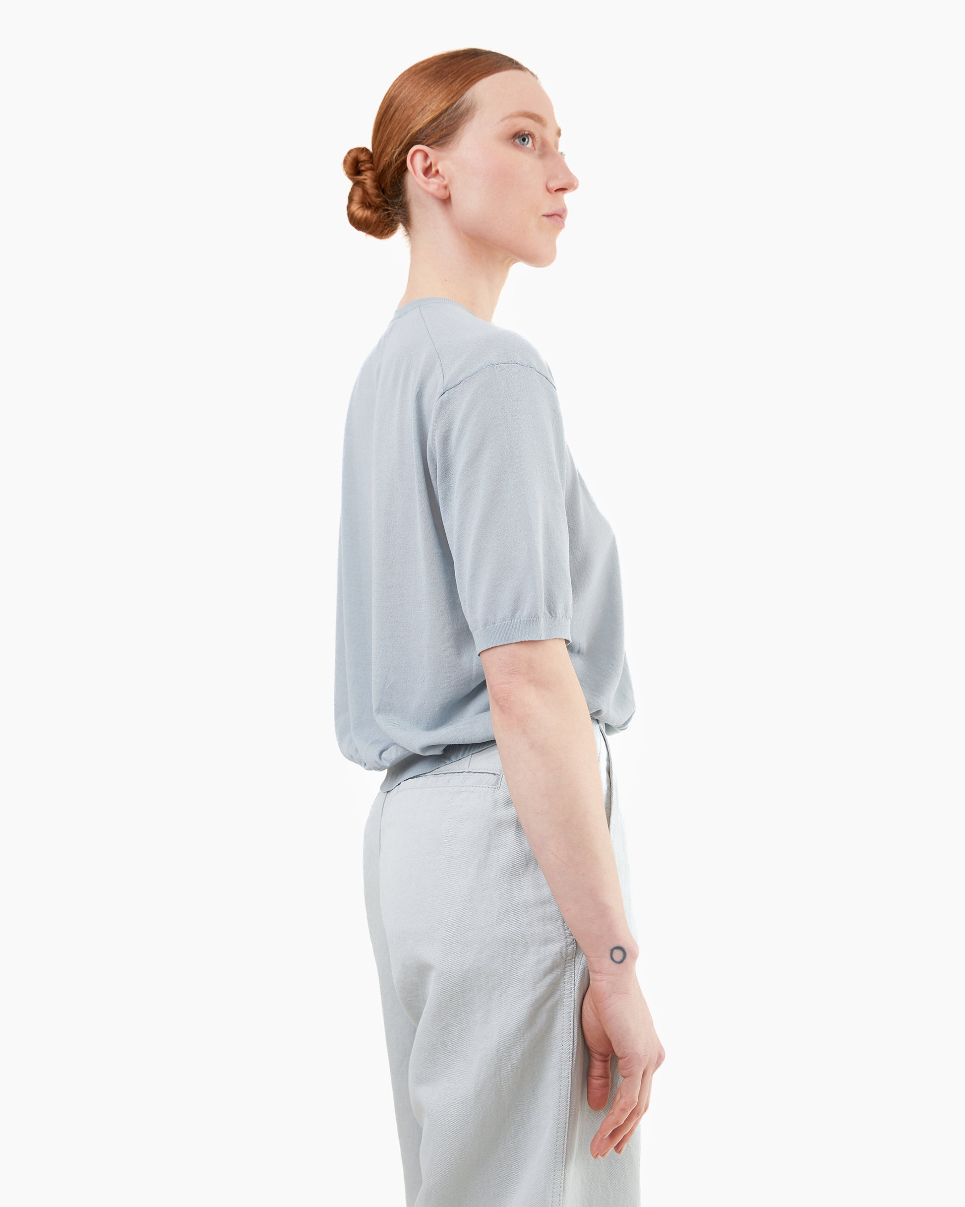 Aton Women's High Twist Cotton Crewneck Sweater