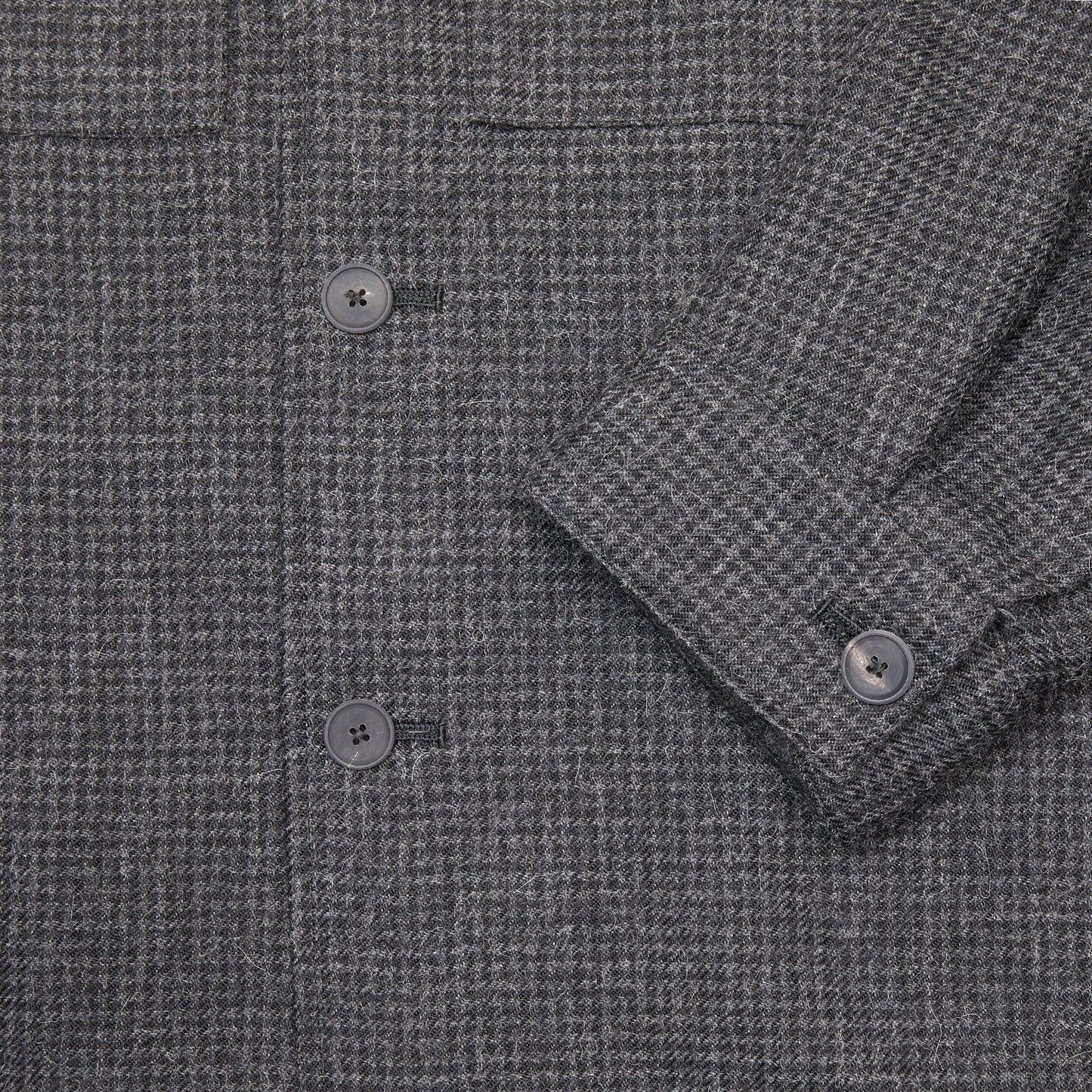 Aton Men's Houndstooth CPO Jacket in Charcoal Grey