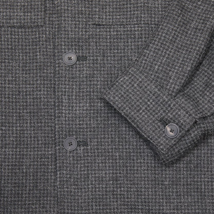 Aton Men's Houndstooth CPO Jacket in Charcoal Grey