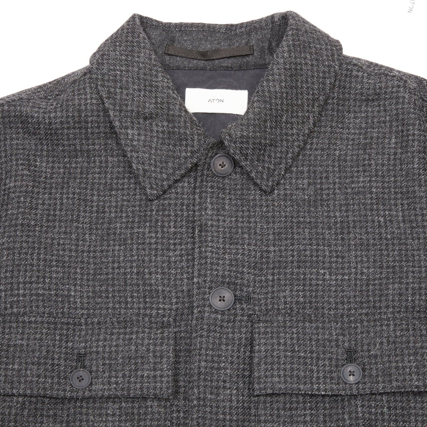 Aton Men's Houndstooth CPO Jacket in Charcoal Grey