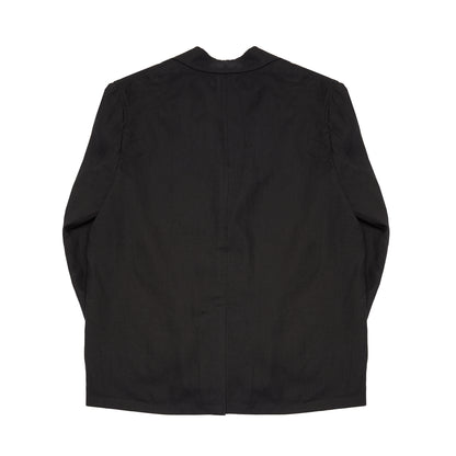 Aton Silk Linen Mixing Tailored Jacket in Black