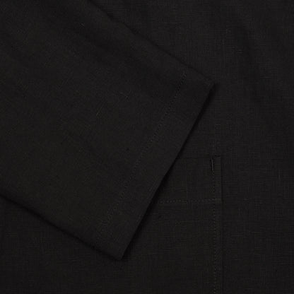 Aton Silk Linen Mixing Tailored Jacket in Black