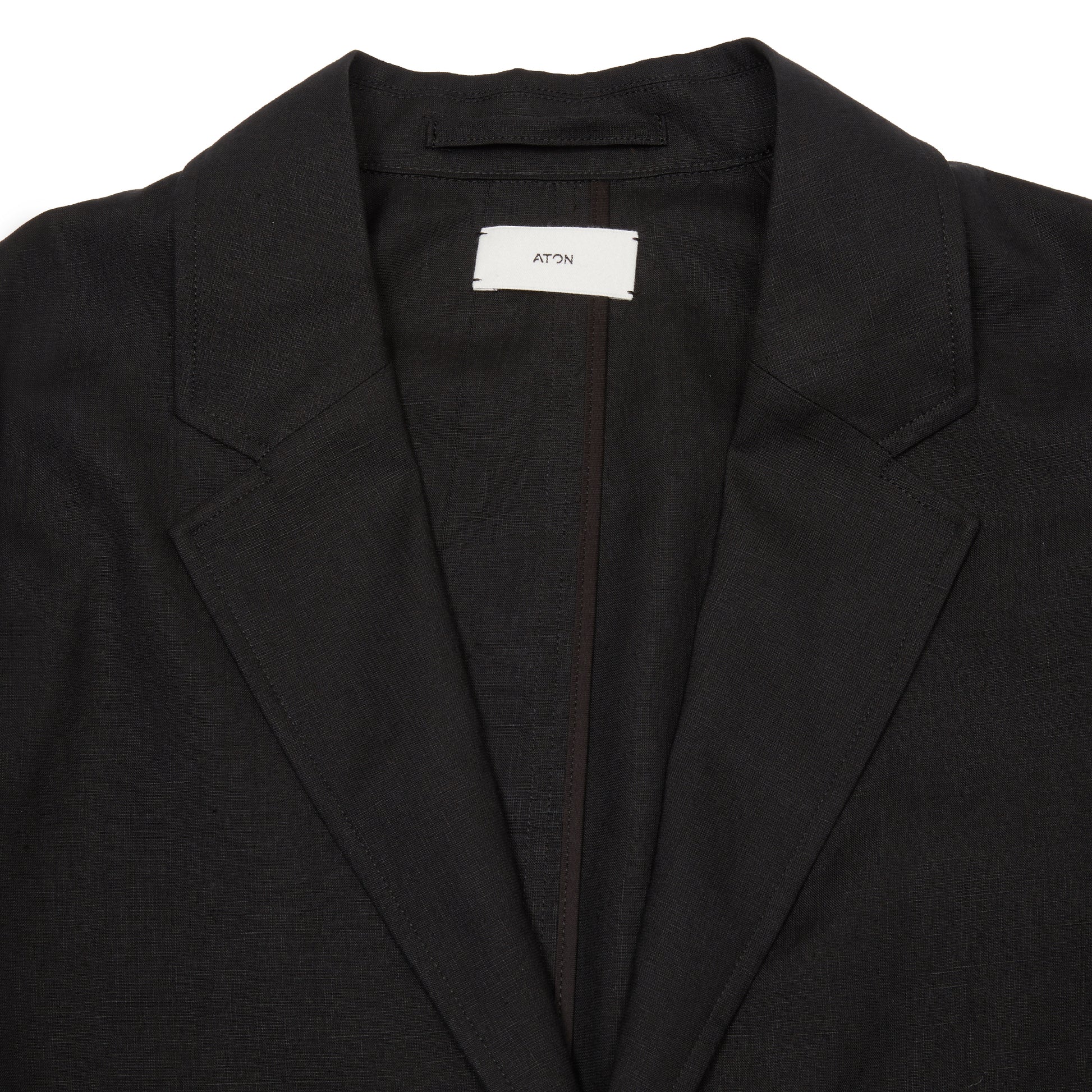 Aton Silk Linen Mixing Tailored Jacket in Black